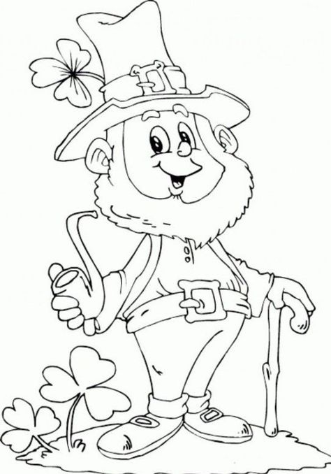 Saint Patricks Day Leprechaun Holding Pipe Coloring Page | Crafts ... Leprechaun Coloring Page, St Patricks Day Pictures, Tractor Coloring Pages, Super Coloring Pages, St Patricks Crafts, Mickey Mouse Coloring Pages, St Patrick Day Activities, Head Board, Free Printable Art