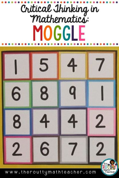 Let's play Moggle! This fun critical thinking challenge is a math boggle game where students create number sentences with connected numbers in a numerical puzzle. Raise the level of learning in your classroom as your kids build their computational fluency skills through the creation of number sentences using all four operations. Read through the post to get all of the details. Math Boggle, Boggle Board, Boggle Game, Number Sentences, Math Fluency, Math Challenge, Math Intervention, Fourth Grade Math, Math Game