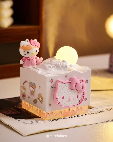 HK Moon Night Light DIY Humidifier now available in cutelalaco.com. Search ‘GF1312’ to find it, Link in bio. Follow @cutelalacoshop for more cute items! #hellokitty #hellokittylover #hellokittyfan #birthdaygift #homedecor #humidifier Diy Humidifier, Office Desk Gifts, Bedroom Office Desk, Moon Night Light, Desk Gifts, Ambience Lighting, Light Home, Cute Items, Moon Night