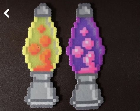 Fish Bowl Perler Beads, Rosalina Perler Bead Patterns, Perler Bead Patterns With Clear Beads, Lava Lamp Perler Bead Patterns, Melt Bead Designs, Perler Bead Switch Cover, 80s Perler Bead Patterns, Lava Lamp Pixel Art, Perked Bead Patterns