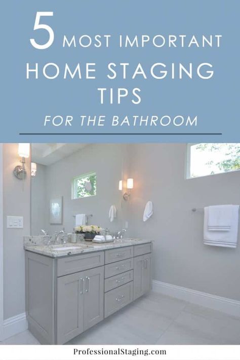 Did you know your bathrooms can be a major selling feature to home buyers? Here are some easy home staging tips that will help you get more money for your home. Bathroom Staging, Film Decor, Easy Home Improvement Projects, Easy Home Improvement, Home Improvement Loans, Home Staging Tips, Home Selling Tips, Up House, Baby Shower Decor