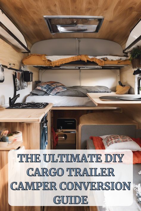 Dive into the ultimate DIY project with our Cargo Trailer Camper Conversion Guide! 🛠️✨ Whether you're a crafty newbie or a seasoned DIYer, we've got all the tips and tricks to transform a basic cargo trailer into your dream mobile retreat. Ready to create your own slice of paradise on wheels? How will you customize yours? Click to unleash your creativity and hit the road in style! 🚐💨  #rvdecoratingideas #rvdecor #rvremodel Diy Cargo Trailer, Trailer Camper Conversion, Rv Living Organization, Cargo Trailer Camper Conversion, Camper Flooring, Enclosed Cargo Trailers, Dream Camper, Rv Gear, Cargo Trailer Conversion