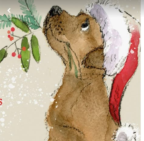 Christmas Drawing Animals, Dogs And Christmas, Cute Dog Design, Dog Christmas Card Illustration, Love Christmas Card, Christmas Card Art Watercolor, Christmas Dog Art, Christmas Drawings Beautiful, Christmas Drawings Ideas