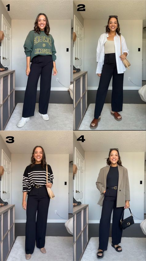 Af Sloane Pant, Outfits With Tailored Pants, Cold Weather Office Outfits Women, Sloane Tailored Pant Outfit, Sloan Pants Outfits, Sloane Pants Outfit, Tailored Pants Outfit Winter, Tailored Pants Outfit Casual, Black Pants Outfit Spring