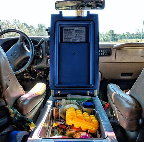 Van Life Fridge, Mini Van Camping, Van Fridge, Subaru Camping, Minivan Conversion, Camper Inspiration, Camping Fridge, Van Kitchen, Car Conversion