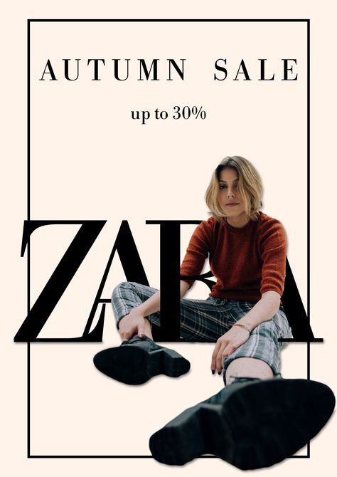 Zara Sale Poster, Zara Sale, Fashion Wallpaper, Autumn Sales, Post Design, Papaya, Sale Poster, Final Sale, Poster Design