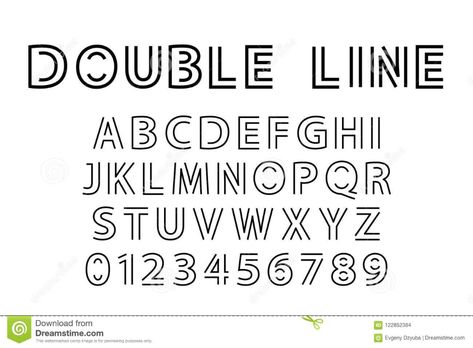 Double line font stock vector. Illustration of headline - 122852384 Abc Fonts Simple, Easy Fonts To Write, Pretty Fonts Alphabet, Handwritten Fonts Alphabet, Cool Fonts Alphabet, Neon Lettering, Hand Lettering Alphabet Fonts, Lines Illustration, Abc Font