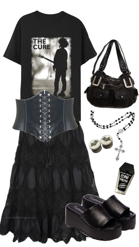 #goth #gothic Mopey Goth Outfits, Goth Country Outfits, Romantic Goth Outfits Casual, Mopey Goth, Gothic Outfit Ideas, Goth Outfits Casual, Romantic Goth Outfits, Goth Summer Outfits, Summer Goth Outfits