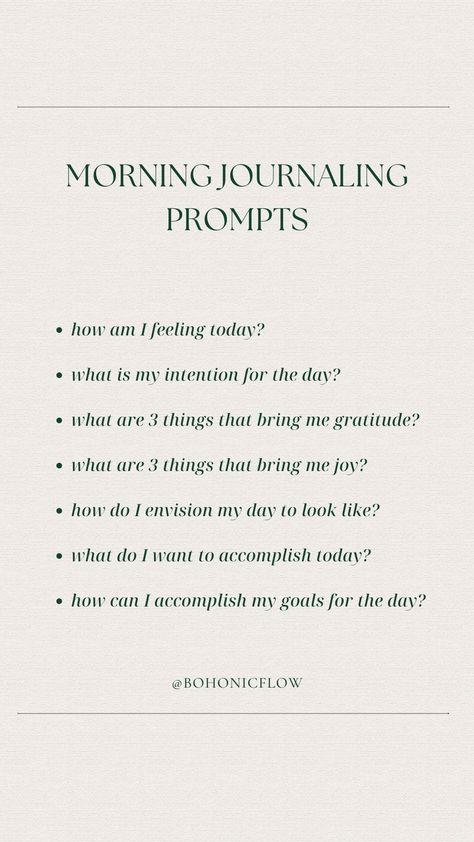 Gratitude Prompts Morning, Morning Gratitude Journal Template, Own Your Morning Elevate Your Life, Journal Morning Pages, Habit Journal Ideas, Goal Setting Affirmations, Simple Morning Journal Prompts, Bedtime Prompts, Morning Writing Prompts