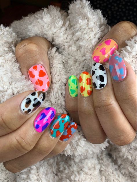 Cow Print Nails, Mens Nails, Cow Nails, Romantic Nails, Cute Nail Art Designs, Print Nails, Nails Done, Nail Swag, Dipped Nails