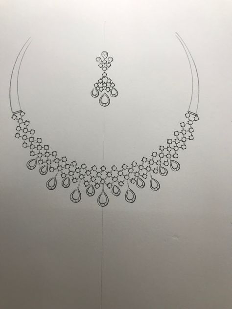 Necklace Designs Sketch, Necklace Illustration Drawing, Jwellery Designing Drawing, Jewellery Design Sketches Jewelry Drawing, Record Drawing, Jewel Drawing, Necklace Drawing, Diy Hair Accessories Ribbon, Real Diamond Necklace