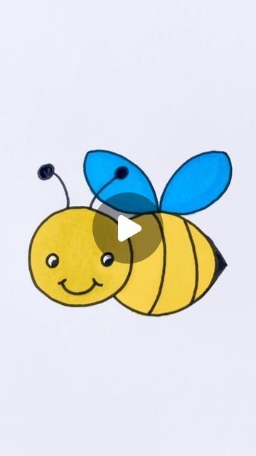 Creative Drawing for kids on Instagram: "How to draw a honeybee #reels #draw #drawing #art" How To Draw A Bee Easy, How To Draw A Bee, Easy Drawings For Kids Simple, Honeybee Drawing, Bee Drawing Simple, Bee Drawing Easy, Draw Bee, Beehive Drawing, Draw A Bee