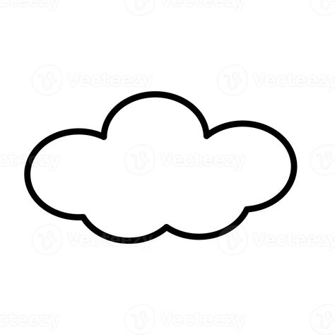 Clouds For Kids, Illustration For Kids, Cute Cloud, Small Clouds, Cloud Drawing, Sketches Simple, Clear Background, Simple Illustration, Outline Drawings