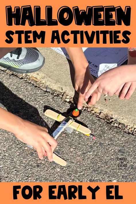 Do you need Halloween STEM activities for your early elementary classroom? Today, I’m sharing my favorite Halloween STEM activities for kids. This pumpkin STEM challenge does require some materials and prep. Your elementary students will love catapulting candy into the air. This is a great partner activity or group activity, and it works well if you have a buddy class in an upper elementary grade too. Elementary students will love designing and testing this candy catapult. Candy Pumpkin Catapult, Halloween Stem Challenges Elementary, Candy Corn Stem Challenge, Easy Halloween Stem Activities For Kids, Pumpkin Catapult Stem Challenge, Halloween Party For School, Fall Stem Activities Elementary, Halloween Stem Activities Elementary, Candy Catapult