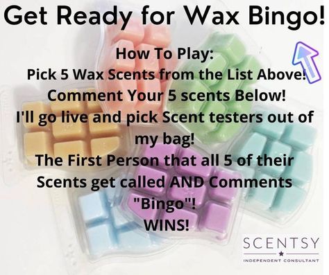 Pin by krystin on scentsy in 2022 | Scentsy games, Scentsy party, Scentsy facebook party Scentsy Giveaway Ideas Facebook, Interactive Scentsy Post, Scentsy Games For Facebook Fun, Scentsy Interactive Posts Facebook, Scentsy Party Ideas, Scentsy Sample Ideas Bags, Scentsy Bingo, Scentsy Online Games, Scentsy Launch Party