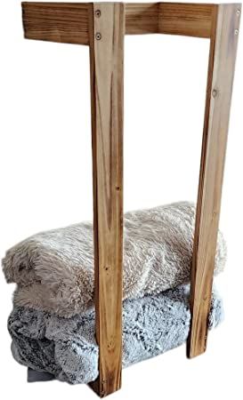 Amazon.com: Rustic Towel Rack or Blanket Rack : Home & Kitchen Long Living Room Design, Blanket Storage Ideas, Rustic Towel Rack, Wall Towel Racks, Brown Towel, Bathroom Towel Storage, Blanket Rack, Long Living Room, Towel Racks & Holders