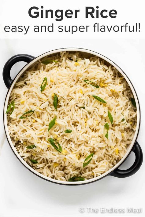 Ginger Rice Recipe, Freezing Cooked Rice, Ginger Rice, Rice Dishes Recipes, Rice Side Dish Recipes, Asian Rice, Chicken And Cabbage, Rice Risotto, Rice Side Dishes