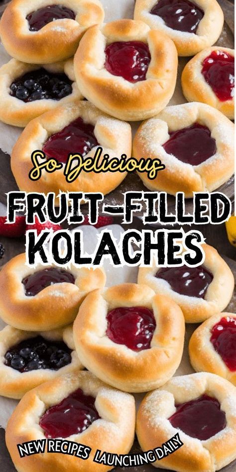 Indulge in a burst of fruity goodness with our delectable “Fruit-Filled Kolaches” recipe. These delightful pastries are a perfect marriage of buttery dough and luscious fruit fillings, creating a symphony of flavors that will transport your taste buds to a realm of pure delight. Whether you’re an avid baker or a casual kitchen adventurer, these kolaches promise a heavenly experience with every bite. Kolache Bread Recipe, Kolache Recipe Czech, Kolache Recipe, Slovak Recipes, Casual Kitchen, A Perfect Marriage, Quick Healthy Snacks, Fruit Filling, Different Fruits