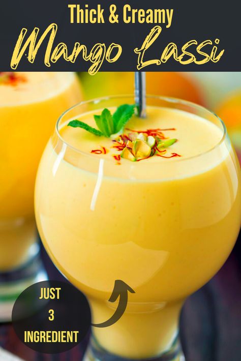 Easy restaurant style mango lassi is a refreshing, creamy drink. It is one of the most popular drinks that you can find at nearly any Indian restaurant. Our recipe gives you an easy way to make this tasty mango flavored beverage any time you want. Soft Drinks Recipes, Mango Lassi Recipes, Lassi Recipe, Mango Desserts, Lassi Recipes, Mango Lassi, Resep Diet, Summer Drink Recipes, Tastemade Recipes