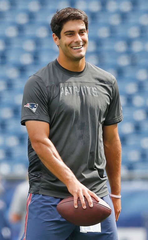 Jimmy Garoppolo from Hottest Guys of the 2015 Super Bowl | E! Online Jimmy Garoppolo, England Sports, New England Patriots Football, Tony Romo, Patriots Football, American Football Players, Team Sports, Athletic Men, Sport Man