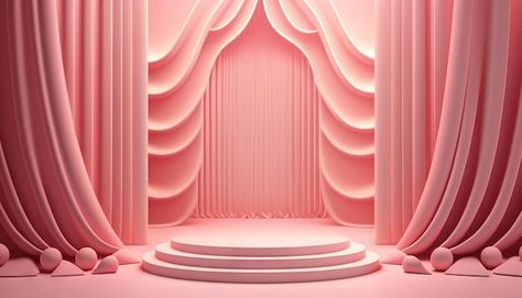 Premium Photo | Empty pink podium with curtains for product display Iphone Wallpaper Modern, Studio Photoshoot Ideas, Pink Carpet, Pink Curtains, Logo Psd, Studio Photoshoot, Image Icon, Pastel Background, Card Banner