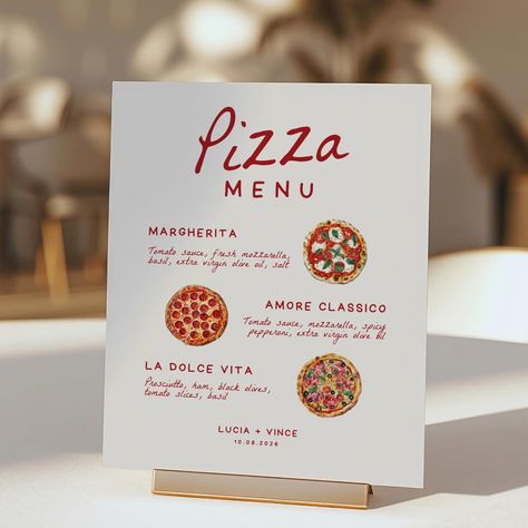 Set the perfect tone for your celebration with our "That's Amore" Pizza Menu Sign Canva Template! Ideal for engagement parties, rehearsal dinners, bridal showers, or weddings, this template features charming watercolor pizza elements that add a fun and delicious touch to any event. Fully customizable in Canva, you can easily edit the text, colors, and layout to match your theme. 𝗧𝗛𝗔𝗧'𝗦 𝗔𝗠𝗢𝗥𝗘 𝗕𝗨𝗡𝗗𝗟𝗘: https://www.etsy.com/ca/listing/1792741823/thats-amore-bridal-shower-template 𝗠? Italy Themed Rehearsal Dinner, Pizza Themed Engagement Party, Italian Wedding Pizza Party, Pizza Wedding Rehearsal Dinner, Easy Rehearsal Dinner Ideas, That's Amore Party, That's Amore Engagement Party, Pizza Pool Party, That's Amore Party Theme