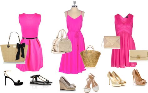 Vestido fucsia Vestidos Color Fucsia, Barbiecore Outfit, Pink Dress Outfits, Outfit Work, Outfit Pink, Pink Fashion, Daily Fashion, Mother Of The Bride, Work Outfit