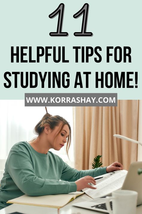 11 helpful tips for studying at home! The ultimate guide to learning how to study at home. Studying at home tips and tricks. How to stay focused and do a better job studying at home. #study #studytips #studying #schooltips #onlineschool #onlineclasses Tips For Studying, Studying At Home, Study At Home, Motivation Techniques, Focus Studying, College Guide, Best Study Tips, Study Essentials, Going Back To College