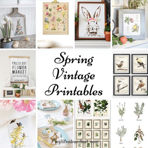 Spring Archives - My Life Abundant % Free Vintage Easter Printables, Easter Free Printables, Vintage Spring Aesthetic, Vintage Easter Printables, Vintage Spring Wedding, Color Palette Vintage, Vintage Spring Decor, Spring Printables Free, Spring Mantle Decor