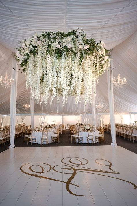 Flower Chandelier Wedding, Floral Chandelier Wedding, Hanging Flowers Wedding, Magical Backyard, Reception Ceiling, Wedding Tent Decorations, Wisteria Wedding, Wedding Ceiling, Wedding Chandelier