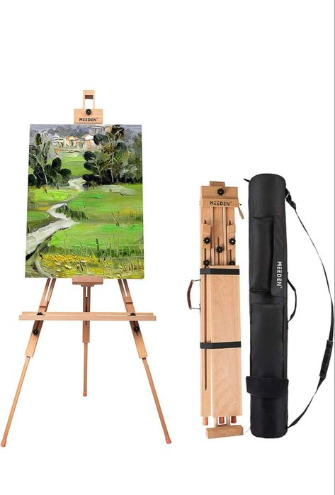 Tripod Field Painting Easel with Carrying Case - Solid Beech Wood Universal Tripod Easel Portable Painting Artist Easel, Perfect for Painters Students, Landscape Artists, Hold Canvas up to 44" Canvas Holder, Portable Easel, Plein Air Easel, Painting Easel, Artist Easel, Field Painting, Wood Easel, Display Easel, Art Easel