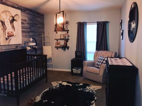 Farmhouse Nursery Highland Cow Nursery, Cowboy Nursery, Cow Nursery, Farmhouse Nursery, Baby Room Themes, Nursery Room Design, Baby Boy Room Nursery, Nursery Room Boy, Nursery Room Inspiration