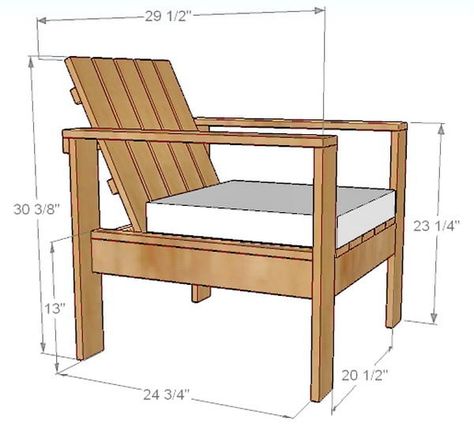 We are going to show you how to create a stylish yet simple DIY patio lounge chair made from wood. This fun and easy project will cost you around $50 dollars and should take you approximately 3 hours from start to finish. See below for complete step by step instructions with a materials list and … … Continue reading → Lounge Chair Diy, Modern Outdoor Chairs, Outdoor Furniture Plans, Patio Lounge Chairs, Outdoor Diy Projects, Patio Lounge, Deck Furniture, Chair Dimensions, Diy Chair