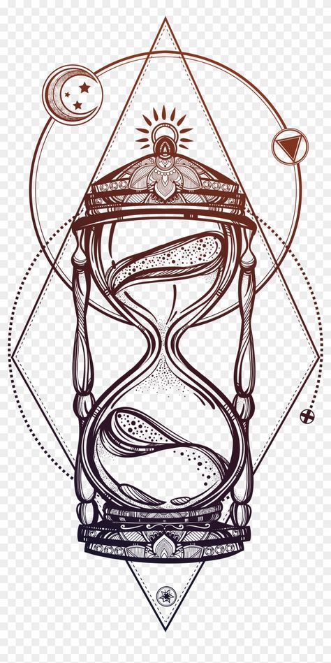 Hourglass Tattoo Design, Hourglass Drawing, Hourglass Tattoo, Skull Sleeve Tattoos, Hand Tattoos For Girls, Tattoo Trend, Sands Of Time, Sacred Geometry Tattoo, Geometry Tattoo