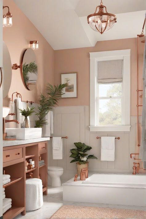 Step into a luxurious retreat with Copper Harbor Haven: Rich Tranquility for Your Bathroom (SW 6649). Discover how to elevate your space with timeless elegance. #Ad #homedecor #homedesign #bathroom #Painthome interiorarchitecture best Wall Colors for Bathroom Colors Bright Room Colors best colors combinations bathroom bathroom Remodeling Modern Paint Colors 2024 Airy Bathroom Ideas, Bathroom Paint Inspiration, Paint Colors 2024, Gold Bathroom Fixtures, Bright Room Colors, Cozy Office Space, Bathroom Color Palette, Bathroom Wall Colors, Best Wall Colors