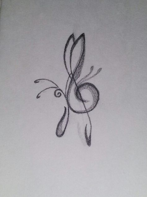 Music Note And Butterfly Tattoo, Tattoo Ideas For Musicians, Music And Butterfly Tattoo, Butterfly Music Note Tattoo, Clarinet Tattoo Ideas, Butterfly Music Tattoo, Music Butterfly Tattoo, Music Inspired Tattoos For Women, Tattoos For Music Lovers Unique