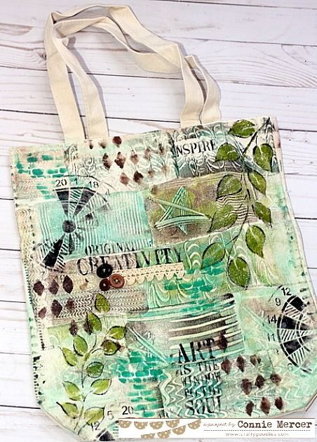 crafty goodies: Canvas Bags~mixed media style! Decoupage On Canvas, Painted Canvas Bags, Canvas Book Bag, Mixed Media Stencils, Canvas Bag Diy, Bag Painting, Painted Purse, Mixed Media Art Techniques, Fiber Art Projects