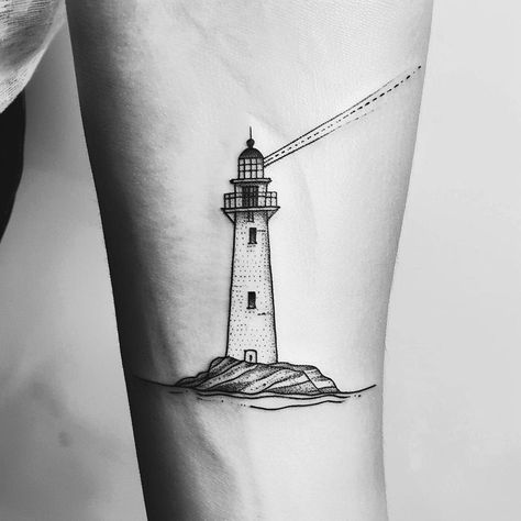 Embrace the beacon of hope etched in ink, symbolizing guidance through life's rocky trials. This meticulously detailed lighthouse tattoo, with its fine lines and shading, stands proud on skin. Let it inspire you to navigate your journey with steadiness and light. Save this beacon and follow for more art that guides and enlightens. #LighthouseTattoo #InkArt #TattooInspiration #Guidance #Hope #ArtOnSkin #SkinDeep #Aiimage Stormy Lighthouse Tattoo, Lighthouse Line Tattoo, Lighthouse Fine Line Tattoo, Light House Tattoo Minimalist, Lighthouse Drawing Tattoo, Realistic Lighthouse Tattoo, Light House Tattoo Design, Lighthouse Tattoo Simple, Simple Lighthouse Tattoo