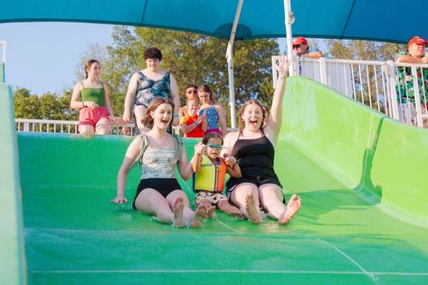 At Camp Barnabas, the Water Park offers inclusive entry with zero-entry areas, making accessing the water easy for everyone. Campers can choose from four levels of slides, ranging from gentle to thrilling, including a wide slide that accommodates campers with physical disabilities, allowing them to ride alongside volunteers. Safety is a top priority, with the entire water park being less than four feet deep. For those who want to get wet without full submersion, there are two splash zones, wh... Splash Zone, Lazy River, Physical Disabilities, Top Priority, Water Park, Park Slide, For Everyone, Slides, Camping