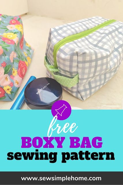 Box Pouch Pattern, Box Bag Pattern, Sewing Makeup Bag, Makeup Bag Tutorials, Cosmetic Bags Diy, Makeup Bag Pattern, Toiletry Bag Pattern, Box Bag Tutorial, Cosmetic Bag Pattern