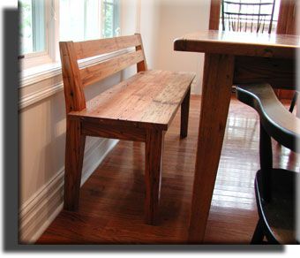 Antique Wormy Chestnut Bench - Hand crafted by Appalachian Woods Wood Bench With Back, Small Wooden Bench, Wooden Dining Bench, Dining Table Bench Seat, Wormy Chestnut, Build A Farmhouse Table, Trestle Tables, Diy Dining Room Table, Dining Room Bench Seating