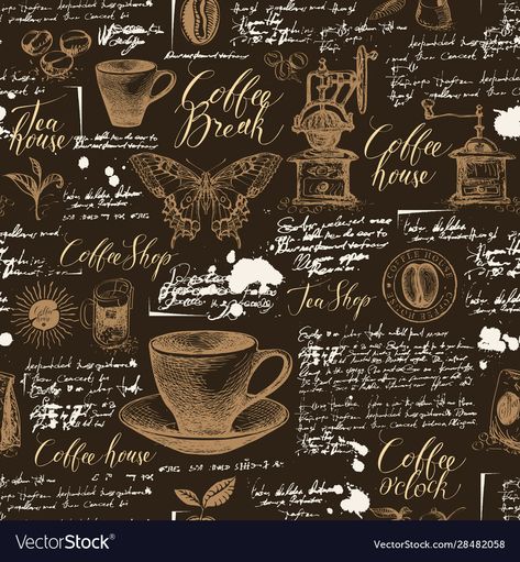 Coffee Theme, Retro Theme, Live Wallpaper Iphone, Paper Fabric, Tea Break, Tea And Coffee, For Wallpaper, Brown Background, Seamless Background