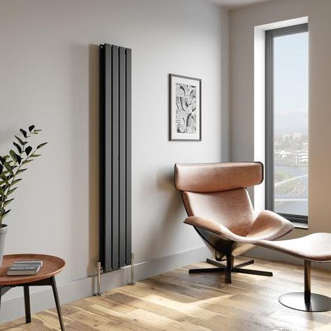 Wall Radiators, Radiators Living Room, Panel Radiator, Radiators Modern, Flat Panel Radiators, Vertical Radiators, Designer Radiator, Eames Lounge Chair, Modern Aesthetic