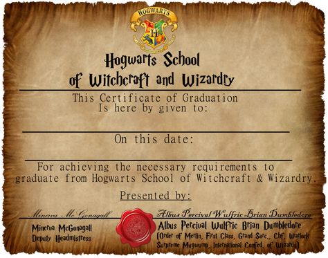 Harry Potter Certificate Template (2) - TEMPLATES EXAMPLE | TEMPLATES EXAMPLE Hogwarts Graduation, Harry Potter Graduation, Harry Potter Activities, Harry Potter Scrapbook, Harry Potter Christmas Decorations, Graduation Certificate Template, Imprimibles Harry Potter, Harry Potter School, Graduation Certificate