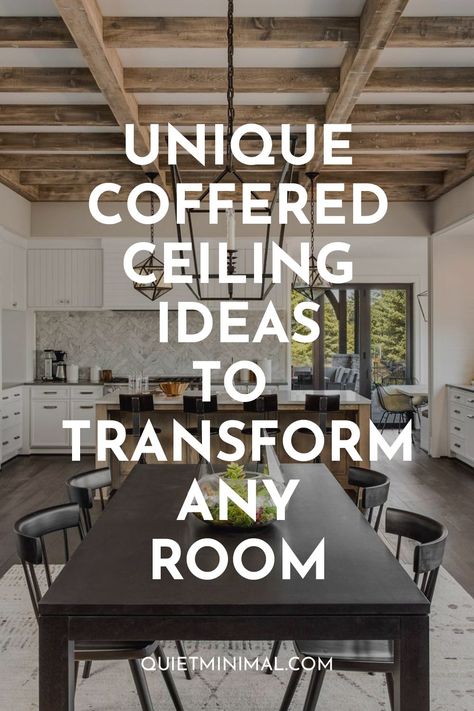 Add a stylish touch to your room with a coffered ceiling! With multiple materials like wood, plaster, stone, metal, and fabric, you can create a one-of-a-kind look. Coffered Ceiling Ideas Living Room, Faux Coffered Ceiling, Coffered Ceiling Ideas, Wood Coffered Ceiling, Diy Coffered Ceiling, Ceiling Ideas Living Room, Ceiling Makeover, Coffer Ceiling, Coffered Ceiling Design