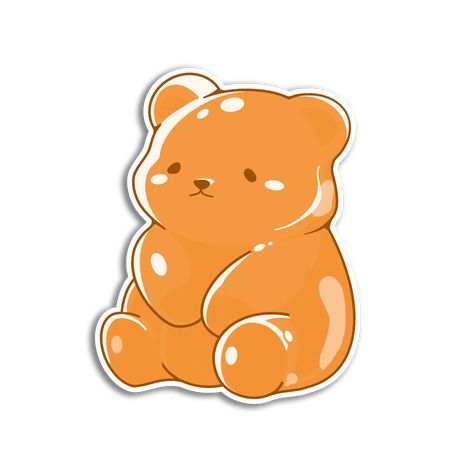 Brighten your world with our Orange Gummy Bear sticker! Radiating warmth and zest, this cheerful sticker is sure to bring a smile to anyone who sees it. Stick it on your travel mug, laptop, or water bottle for a daily dose of sunshine. Sticker Material: Thick Premium Vinyl: Fully waterproof, weatherproof, and scratch-resistant, these champs are built to withstand the elements (Even your dishwasher!) Dishwasher Safe: Our stickers are as tough as they come—unfazed by the soapy swirls of your dishw Bear Sticker, Gummy Bears Cartoon, Gummy Bear Illustration, Orange Stickers, Cute Bears Sticker, Gummy Bear Sticker, Bears Stickers, Gummy Bear, Cute Easy Doodles