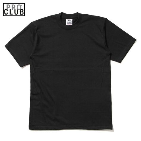 Pro Club T-Shirt (Black) Pro Club Outfits Men, Pro Club Shirt, Plain Black T Shirt, Shirt Outfit Men, Pro Club, Cargo Sweatpants, White Tshirt Men, Club Fits, Shirt Template