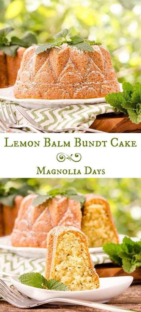 Lemon Balm Bundt Cake for #BundtBakers Lemon Balm Recipes, Cake Bundt, Cake Lemon, Foraging Recipes, Herb Recipes, Gateaux Cake, Herbal Recipes, Unique Cakes, Garden Recipes