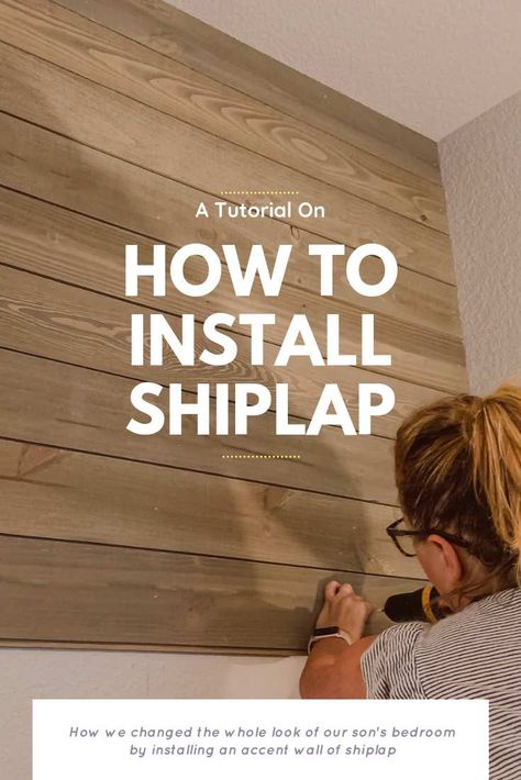 Shiplap Installation Diy, How To Install Shiplap, Installing Shiplap, Shiplap Wall Diy, Ship Lap, Shiplap Wall, Shiplap Accent Wall, Diy Shiplap, Family Cabin