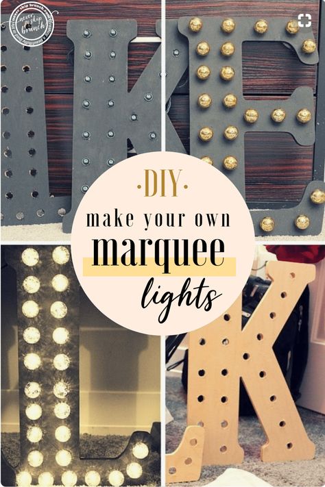 Light Letters Diy, Marquee Lights Diy, Wooden Letters Diy, Diy Marquee Letters, Diy Brunch, Creative Letters, Lighted Marquee Letters, Letter Diy, Diy Shows